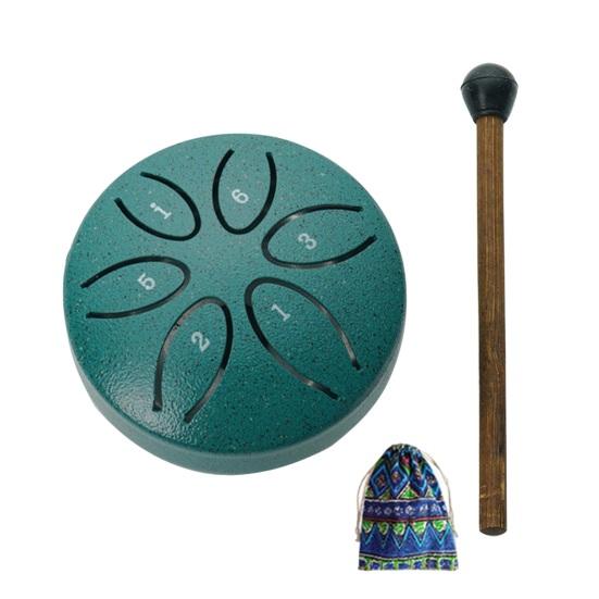 Стальной язычковый барабан 3 дюйма 6 нот уличный садовый колокольчик для чакры мини-барабан маленький эфирный ручной барабан с колотушкой для дзен-йоги