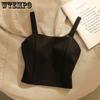 Женские топы, сплошной цвет, маленькая майка, костюм внутри сексуального нишевого дизайна, нижние топы