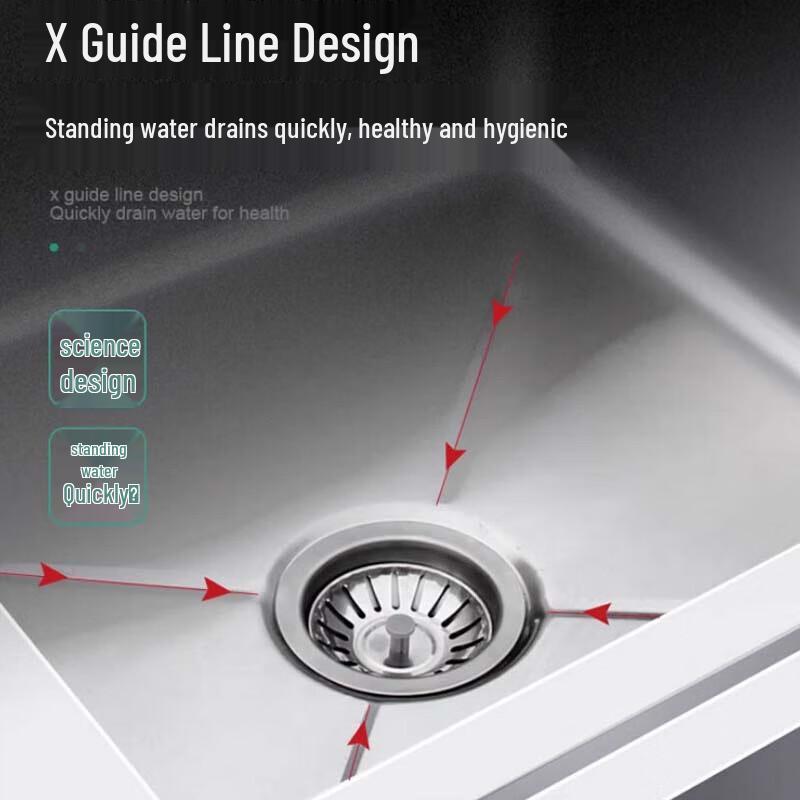 Thickened Stainless Steel Single Sink with Platform