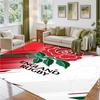 England Rugby Design Crystal Velvet Rug Soft Decorative Mat for Bedroom Entrance