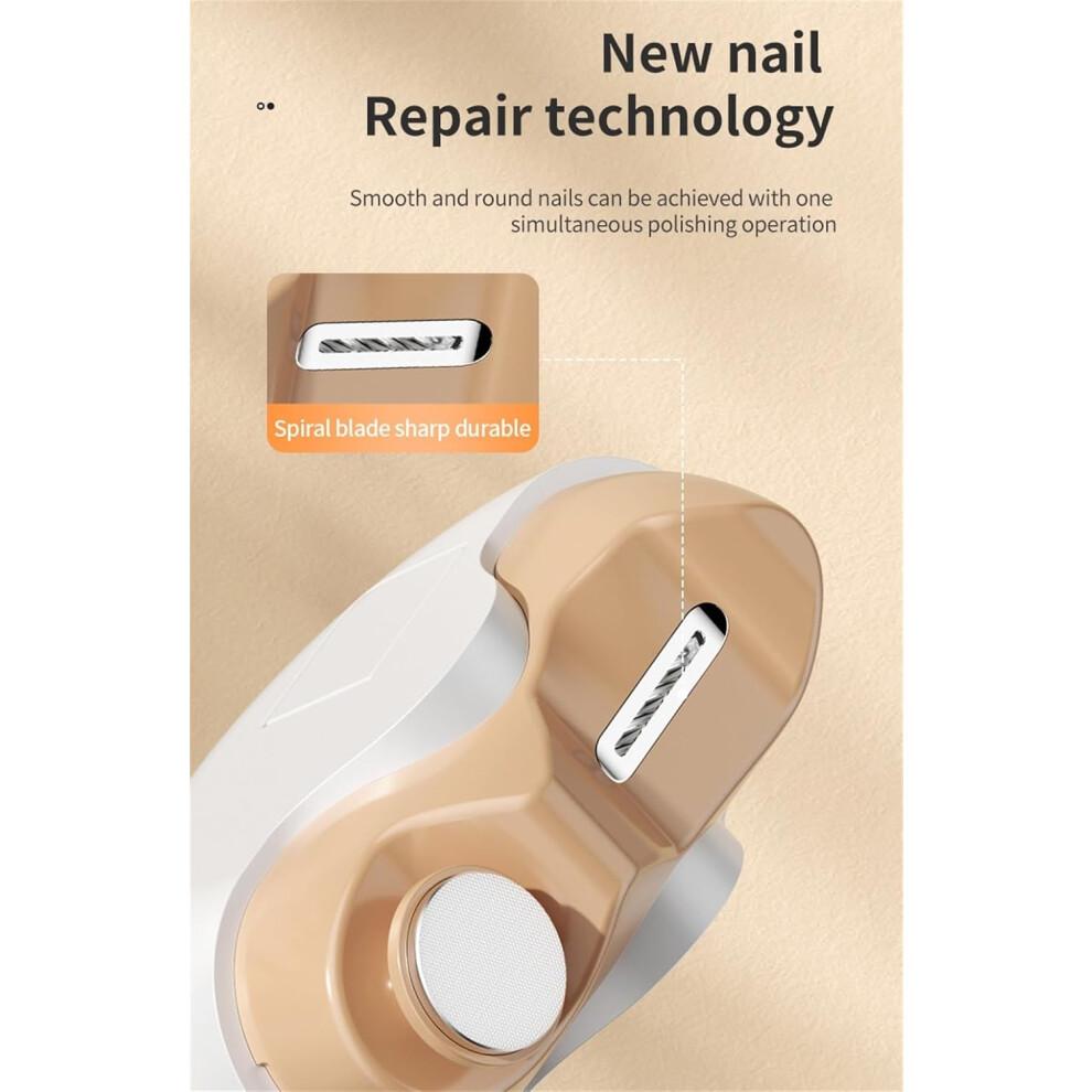 White, Fully Automatic Electric Nail Clipper, Small, USB Charging for Adults and The Elderly
