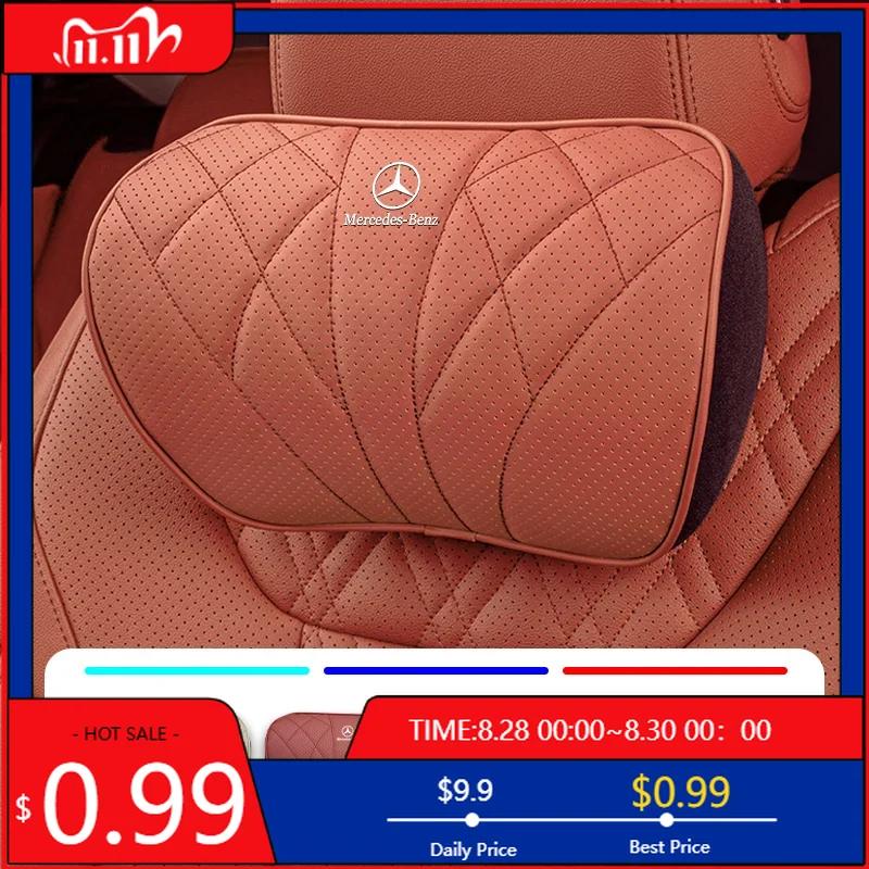 GLC GLB Car Head Pillow Neck Support Auto Seat Covers Headrest For Mercedes Benz AMG W206 W204 W205 W212 W213 W221 W222 W223 W2