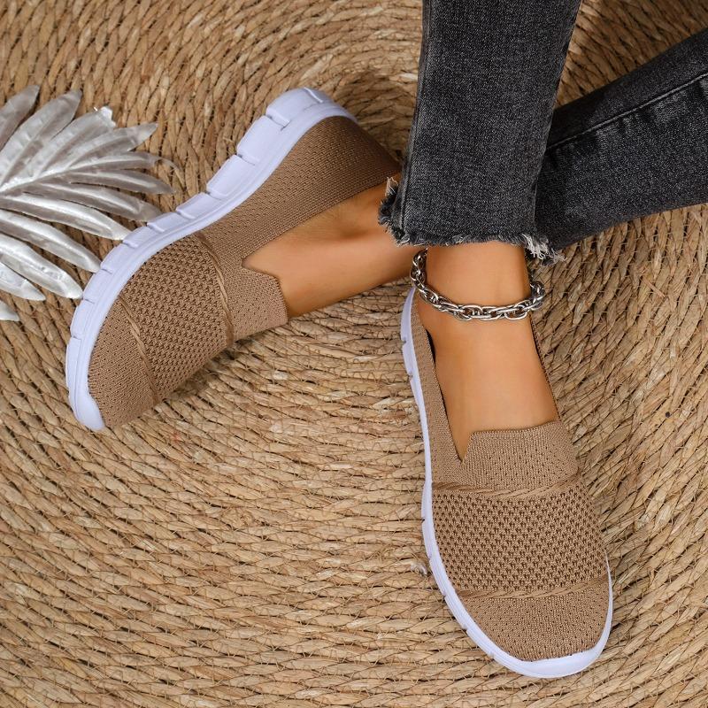 Женская удобная дышащая повседневная обувь слипоны на мягкой подошве, одинарная обувь, сетчатый верх для сезонной носки осенью