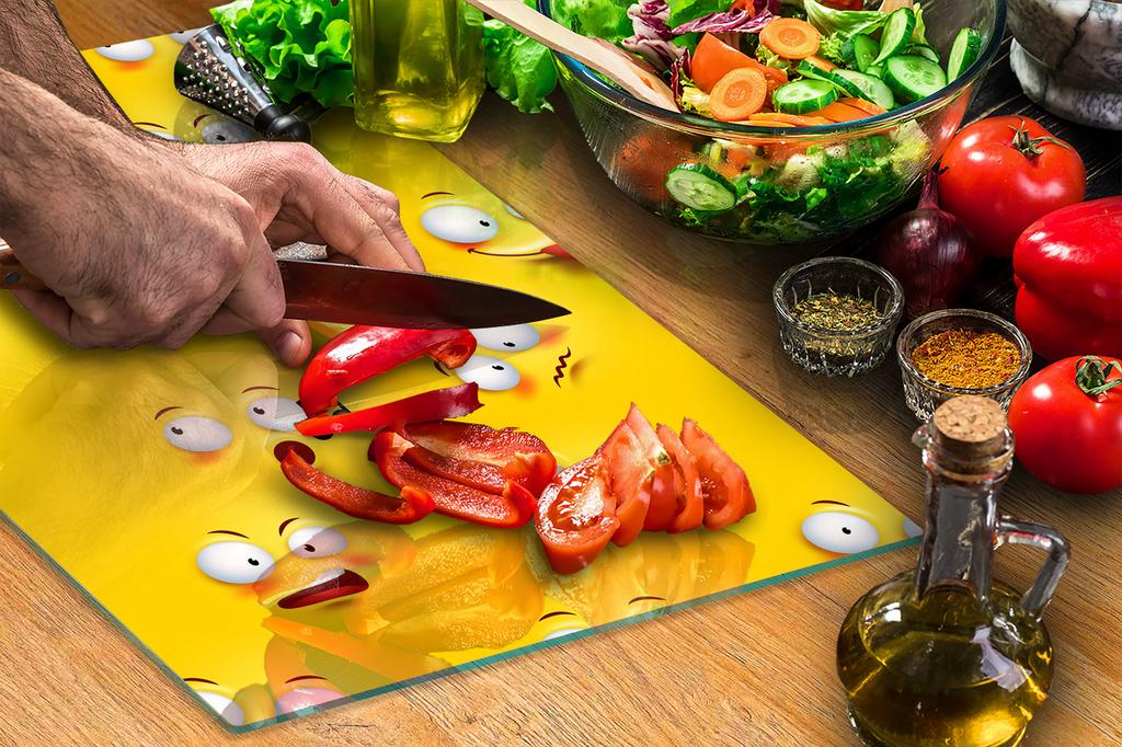 GLASS CUTTING BOARD 35x52 Yellow