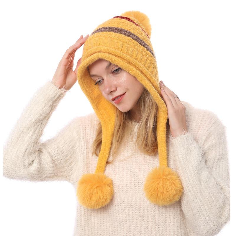 Вязаная шапка женская осень-зима с толстым бархатом, тепло, защита от холода, мягкая вязаная шапка из синели, защита ушей