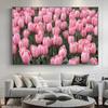 Красные поля тюльпанов, настенные картины, холст, живопись, цветочные полевые постеры и принты, цветочный пейзаж, настенное искусство для декора гостиной