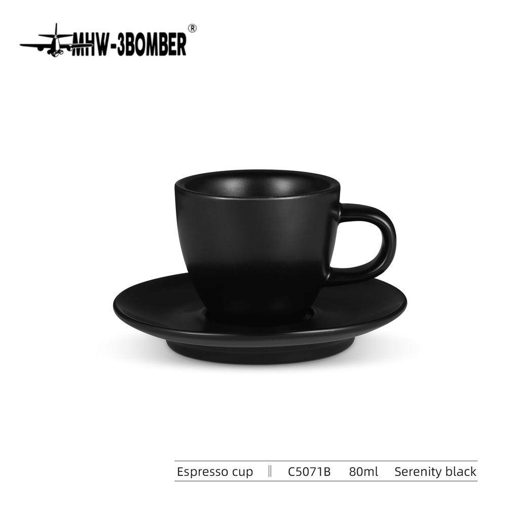 MHW-3BOMBER Espresso Mug 80ml Ceramic Coffee Cup and Saucer Professional Home Barista Latte Art Mug Exquisite Kitchen Accessorie