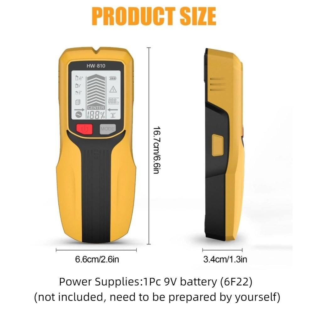 Глубиномер 6-в-1 Детектор шпилек Точно определяет Сканер стенового детектора Ремонт дома