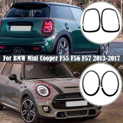 Для Mini Cooper F55/F56/F57 14-21 фара черного цвета с глянцевой отделкой + кольца для задних фонарей
