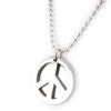 Les Trésors De Lily [J8492] - Silver 'Peace' Steel Necklace