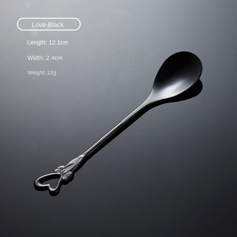 HANYANG304 Совок для кофе из нержавеющей стали в форме цветка, титановый, позолоченный, красочный