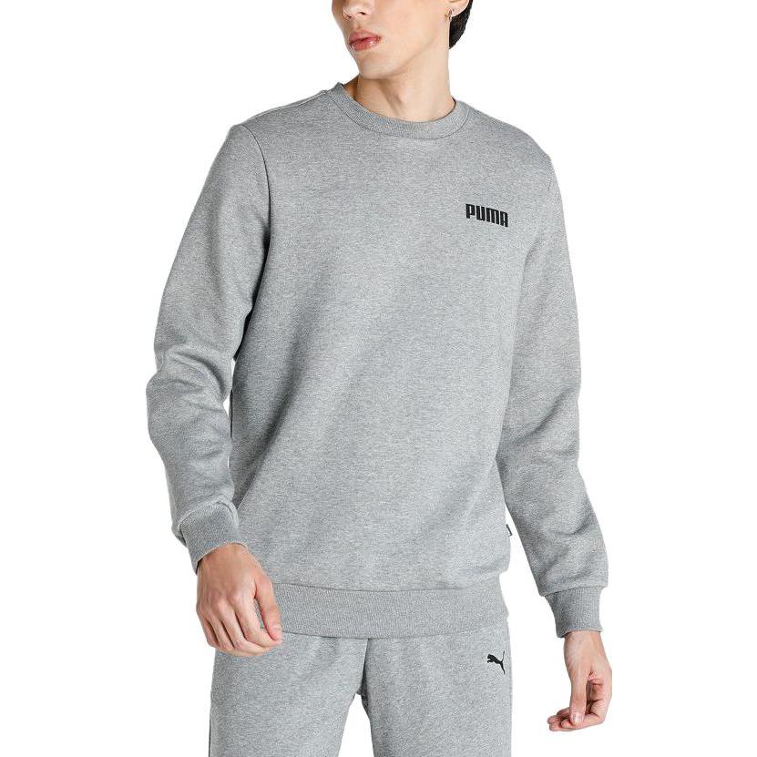 Puma Мужская толстовка Essentials Letter Print Crew Neck с вышивкой, серая 847460-03