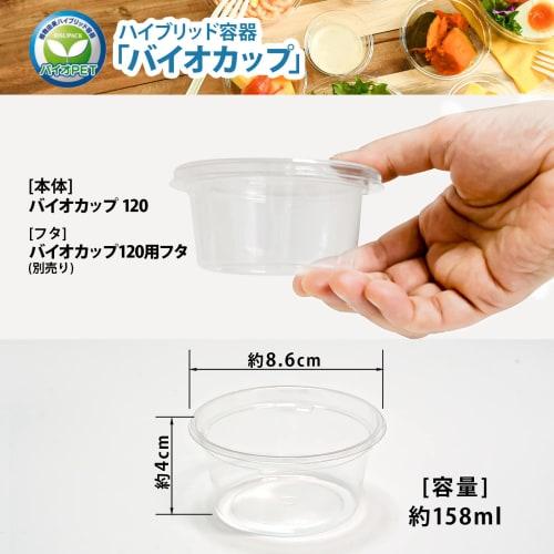 Risupack BioCup 120 BL Disposable Containers for Takeout, Lunch, and Bento Boxes, Clear, 158ml Capacity, Pack of 50, Made In Japan, PBPM071
