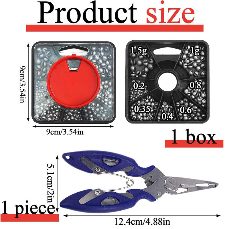 179 шт. рыболовных грузил для раздельной рыбалки, набор рыболовных снастей с 7-позиционным дозатором и плоскогубцами, мягкие металлические грузила для ловли карпа и крупной рыбы
