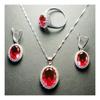 European and American Zircon Jewelry Set Jewelry Ring Necklace Earrings Inlay