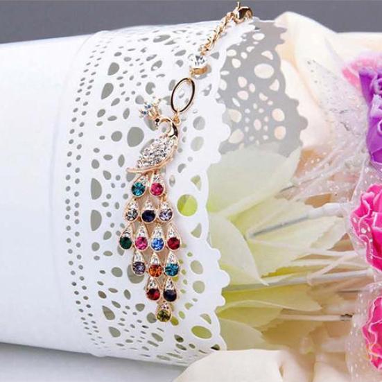 Женский винтажный красочный браслет со стразами и птицей-павлином, браслет-цепочка, ювелирные изделия