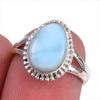 Natural Republic Larimar Gemstone 925 Solid Sterling Silver Gift Ring S.6 C3f51