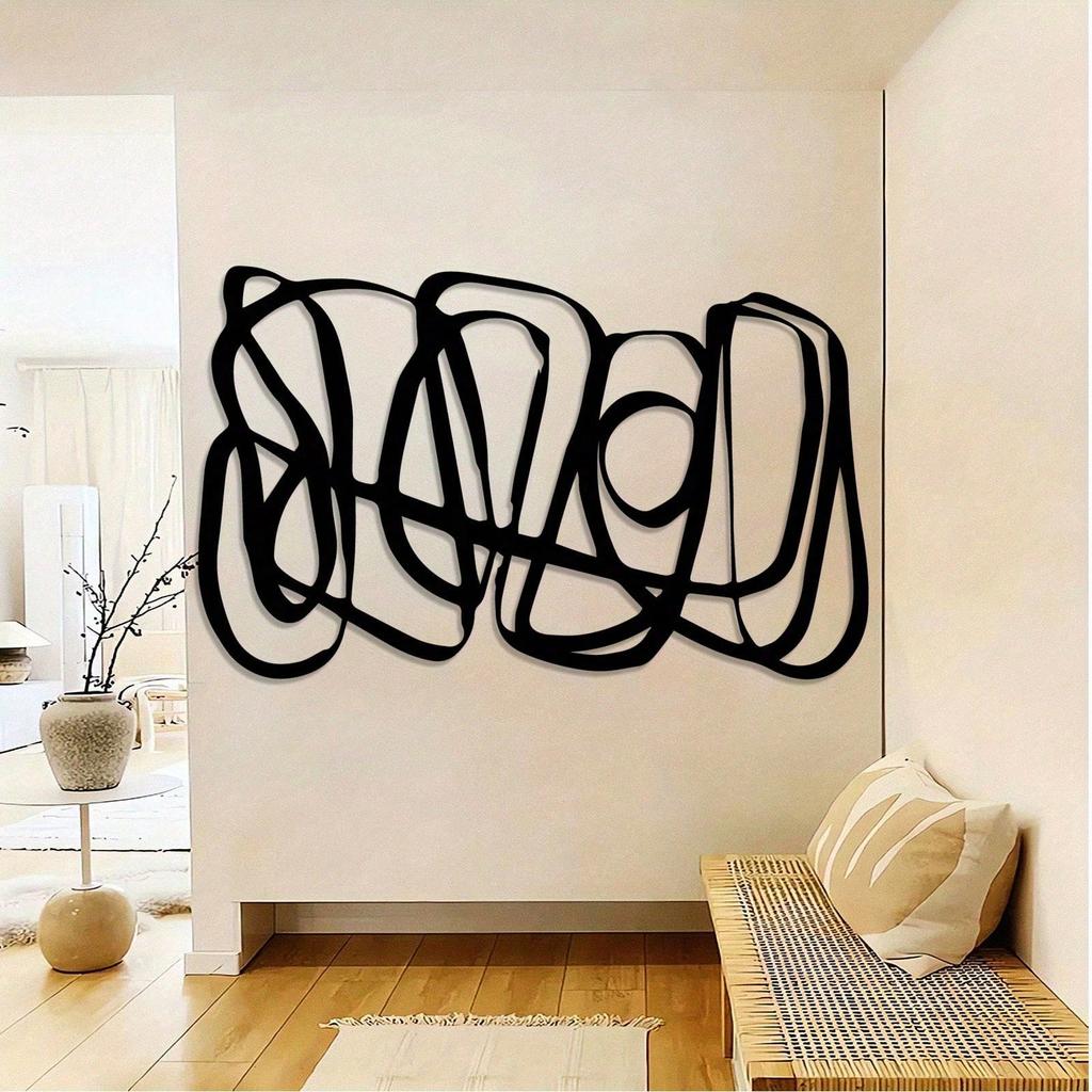 Modern Linear Metal Wall Art Abstract Sculpture Wall Decor for Home Office Contemporary Gift