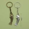 Alloy Fishbone Pendant Keychain Neo-Gothic Animal Keychains For Men Women  Charms Car Backpack Decoration Key Ring Gifts