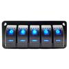 5 Gang On/Off Rocker Switch Panel Dual LED Light Car  Marine Boat Waterproof 12V/24V