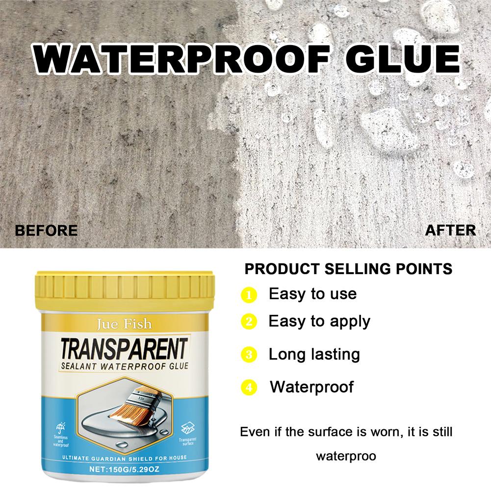 Transparent Waterproof Anti-Leakage Agent with Brush Strong Bonding Adhesive Sealant for Indoor & Outdoor for Roof Wall Bathroom