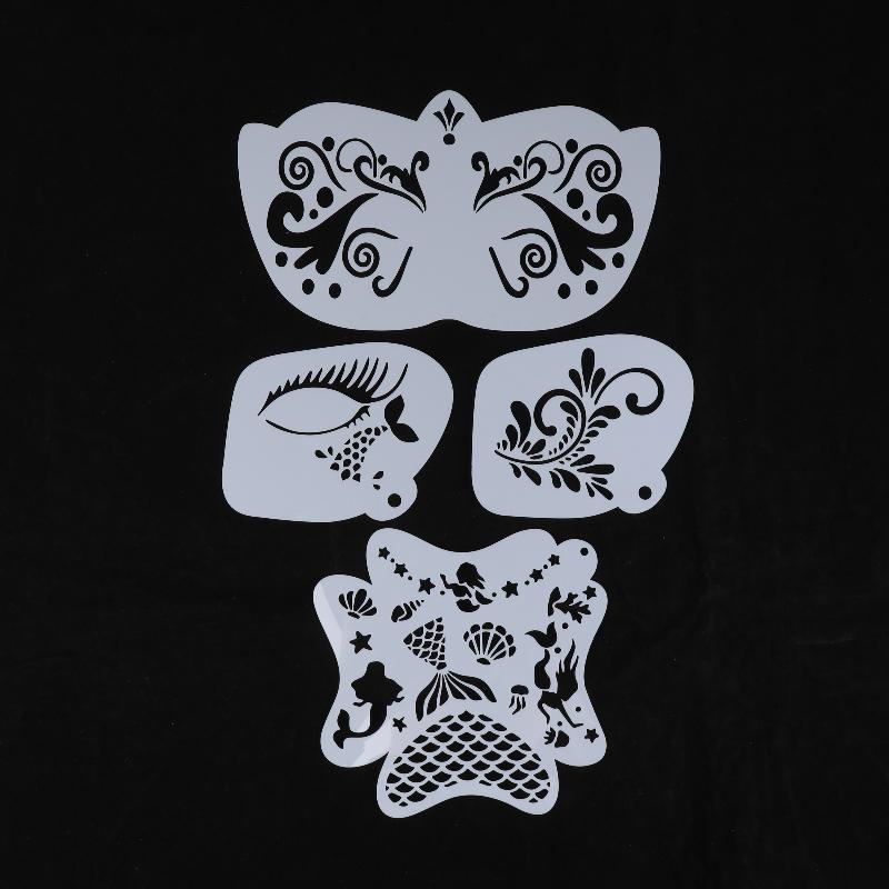 Трафареты для аквагрима Профессиональные трафареты для боди-арта Многоразовые для взрослых и детей Легко использовать шаблоны для вечеринок Инструменты для макияжа