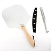 Premium Pizza Peel Aluminum Pizza Paddle with Cutter Pizza Spatula with Foldable Wooden Handle Pizza Spatula Paddle for Any Outdoor Indoor Pizza