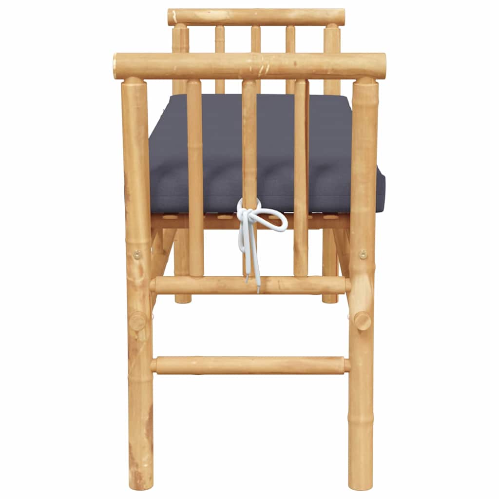 Garden Bench with Cushions Brown 110 x 38 x 65 cm Bamboo