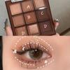 Палитра теней для век 2025 Mocha Chocolate 9 цветов Матовая перламутровая блестящая отделка Макияж Шоколадная палетка теней для век