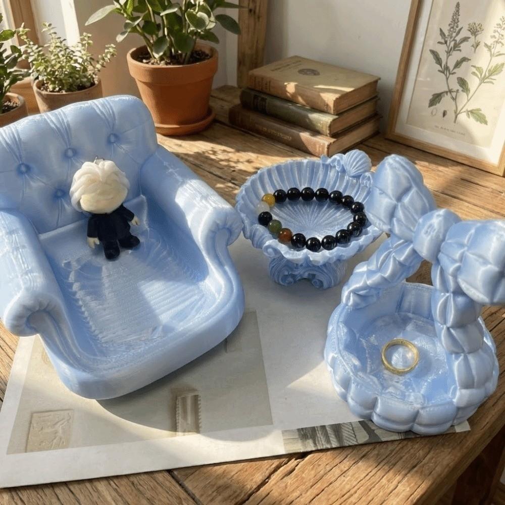 Decorative Bow 3D Printed Jewelry Tray Sweet Shell Shape Jewelry Tray  Home Ornaments