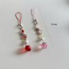 Beaded Mobile Phone Strap Strawberry Mobile Phone Key Chain Sweet Phone Lanyard