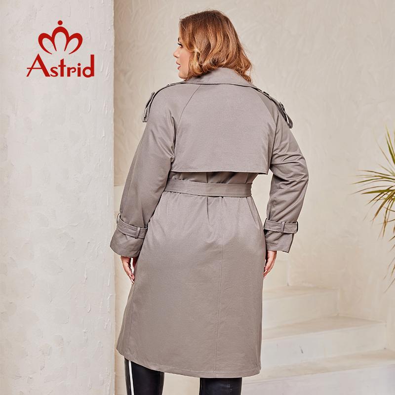 Astrid 2024 осенний длинный женский плащ, женская ветровка, двубортная верхняя одежда с поясом, пальто, женская куртка, одежда DS-7275