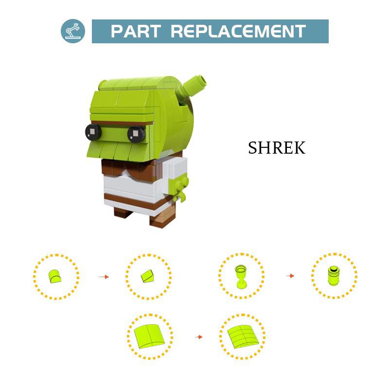 Сборка Строительных Блоков Шрек Brickhead Zai Классический Фильм И Телевидение 8-12 Лет Строительные Блоки