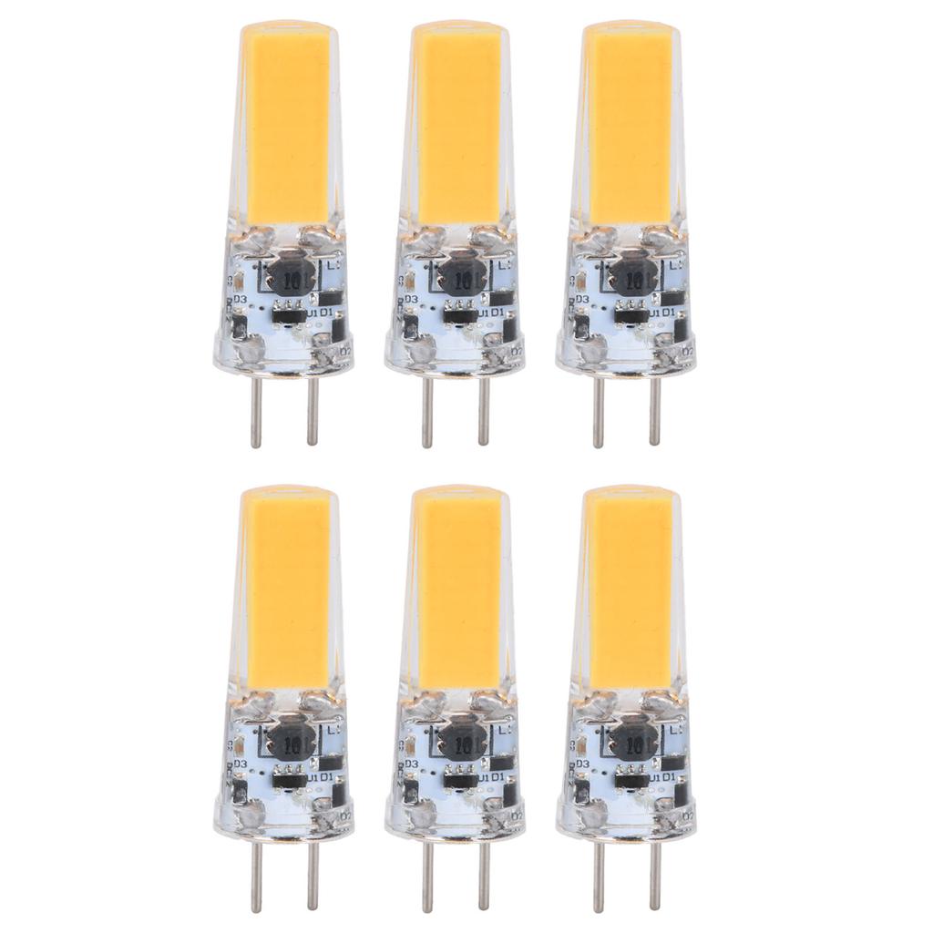 6PCS GY6.35 Bulb 5W COB Light Bulb 500lm Silicone Ceiling Lamp Bulb for Living Room