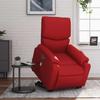Electric Massage Recliner with Rising Function Red Faux Leather