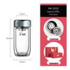 Zhi Shi Silver Ion Antibacterial Double-Layer Glass Water Bottle