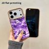 Phone Case: 2D flat lambskin suitable for iPhone 18 17 16 15 14 13 Pro protective case, cloud purple crown, Christmas and Halloween gifts