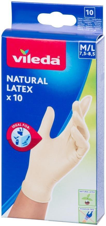 Vileda Natural Latex Gloves / 10 Pcs