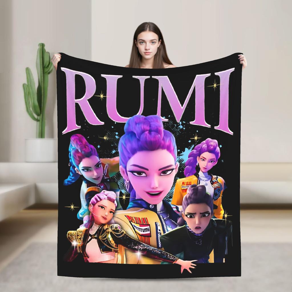 K-pop Охотники на демонов Huntrix Одеяло Фланелевое Смешное Дышащее Плед для домашнего текстильного декора