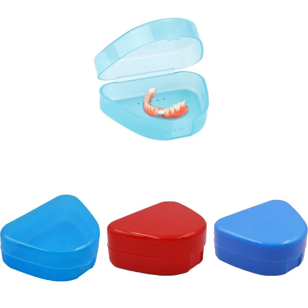 Solid Color Denture Bath Box Keep Dry Dental Sleeve Container New False Teeth Storage Box