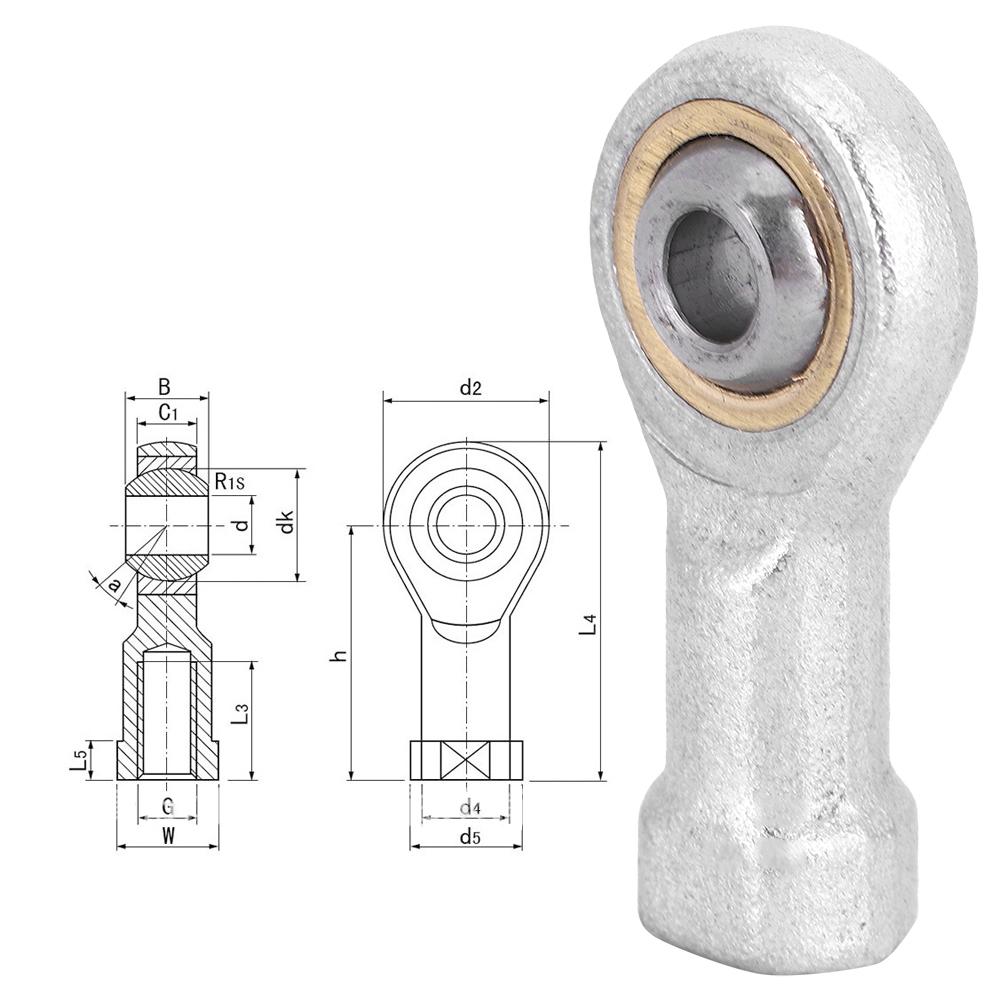 2 шт. SI6t K Подшипник шарнирного наконечника с внутренней резьбой, самосмазывающийся шарнирный подшипник