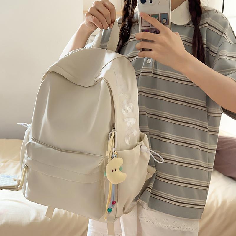 Рюкзак однотонный для девочек, легкий школьный рюкзак большой вместимости для учениц средней школы