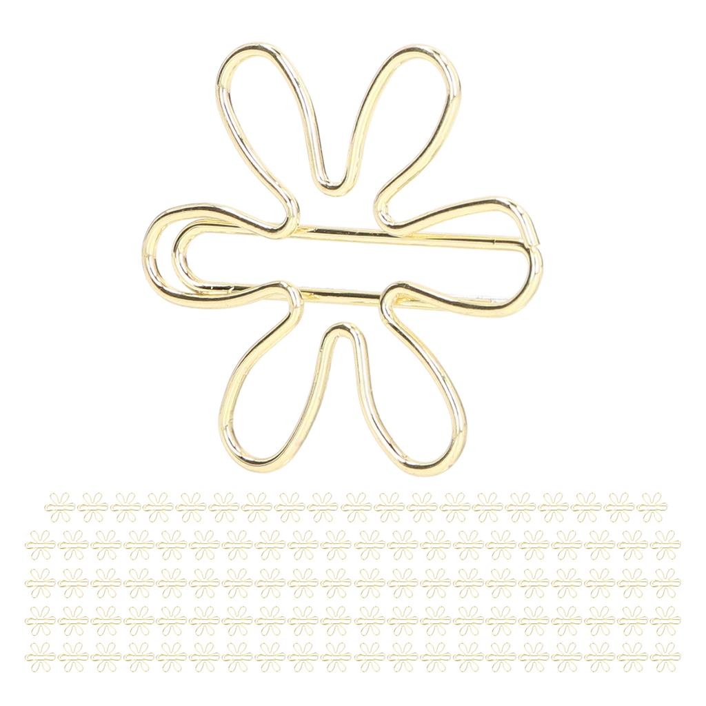 100Pcs Funny Planner Clips Innovative Cute Design Anti Rust Electroplating Process Gold Paper Clips for Office Home