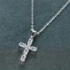 2021 Fashion Glitter Women Sexy Party AAA Zircon CZ Stone Girl Cross Pendant Necklace Chain for Women
