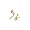 Chanel Heart Double C Pendant Shaped Metal Crystal Resin Rhinestone Earrings Women earrings Gold ABD071-B16156-NW376