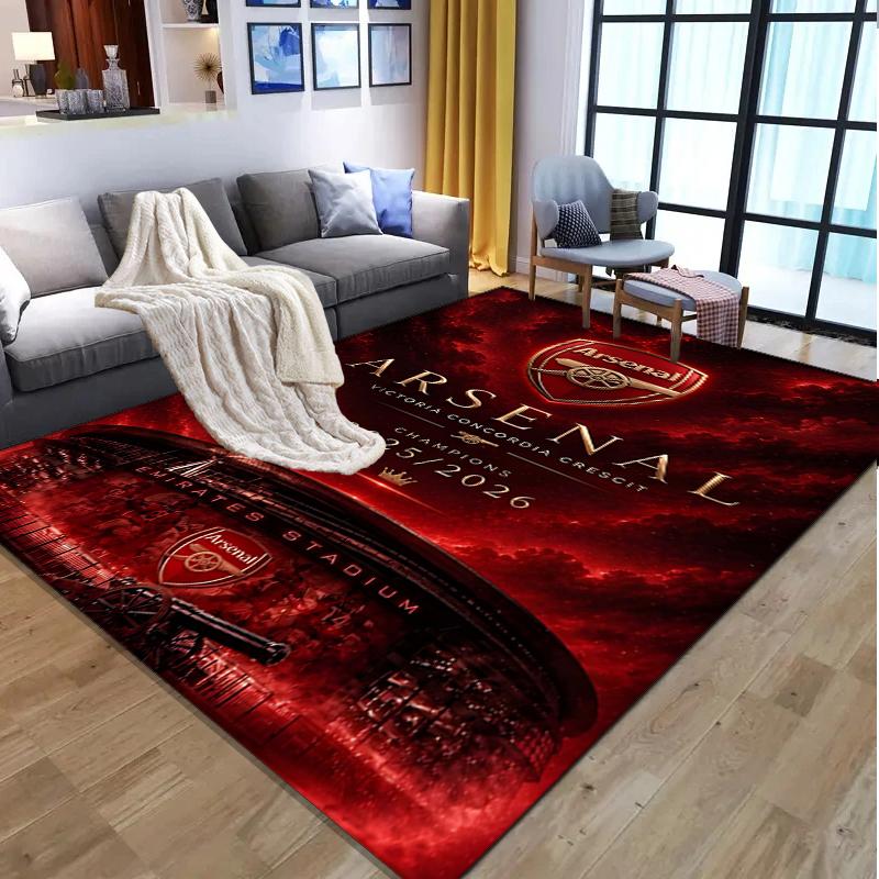 Arsenal F.C Pattern Rug, Indoor/Outdoor Mat, for Picnic, Gameroom, Bedroom, Office, Living Room, Home Decor Carpet, Birthday Gift