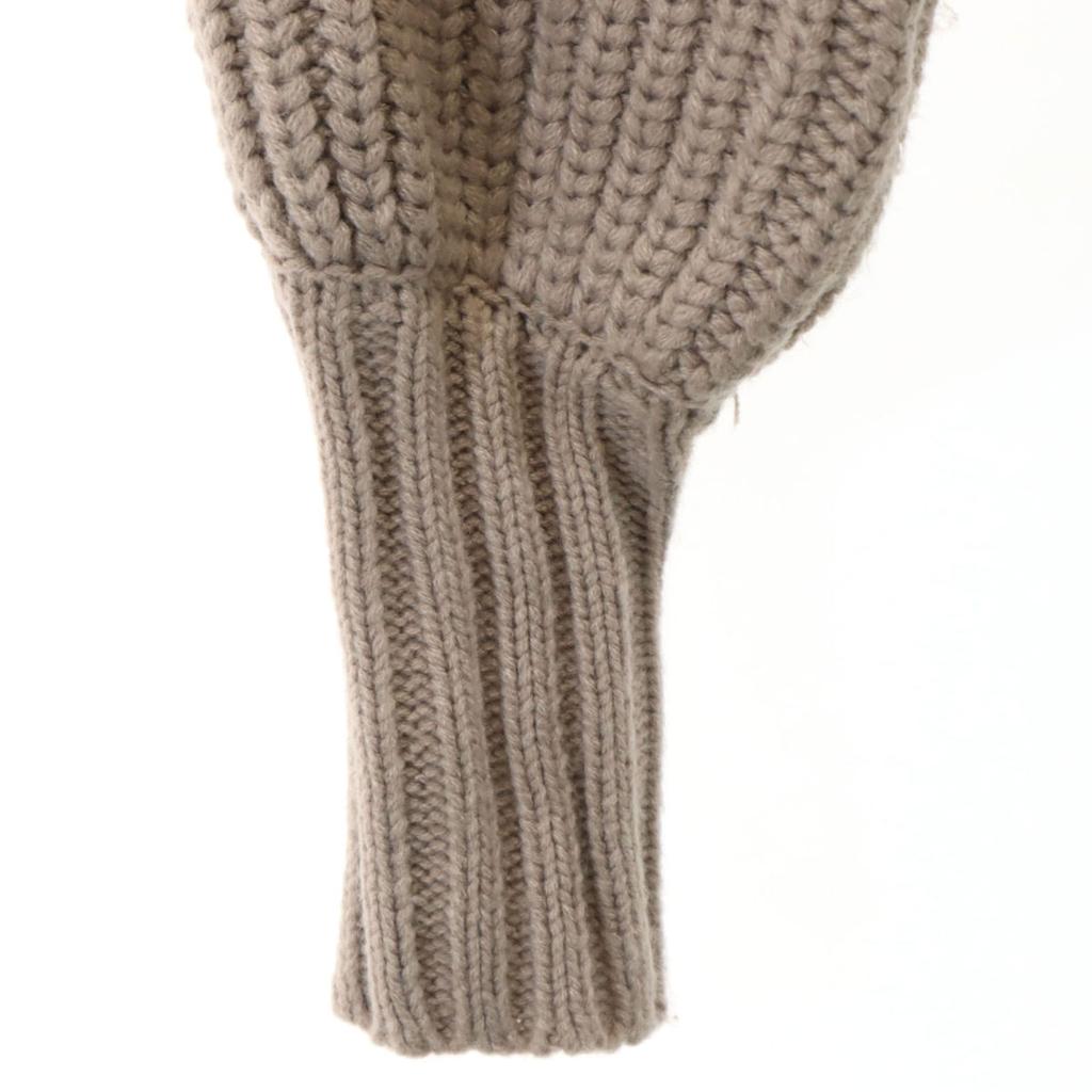 Zara Свитер с длинным рукавом, воротником-поло, укороченный S Бежево-коричневый вязаный Женский Б/у