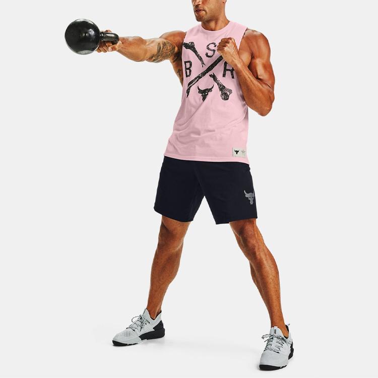 Under Armour Майка для тренировок Project Rock Johnson с буквенным принтом, мужская, розовая 1360741-643