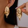 Серьги с серебряной иглой, глянцевые, неправильной формы, со сложенными листьями, для тяжелой промышленности, серьги с индивидуальностью и темпераментом