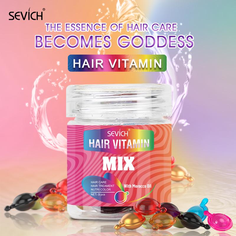 Витаминные капсулы для волос Севич Кератиновое масло Восстанавливает поврежденные волосы против выпадения волос Марокканское масло Разглаживающая эссенция для волос Смесь капсул для волос